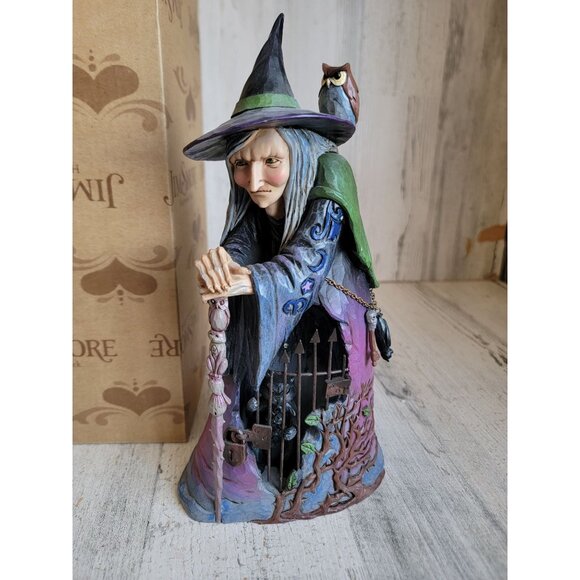 Jim Shore Wickedness Awaits 4047838 witch Halloween black cat decor - Picture 1 of 10